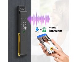 Smart Deurslot – Slimme Deurslot – Elektronisch Slot – Toegangscontrole – Video Intercom – Vingerafdruk en Gezichtsherkenning – App Besturing en Tweeweg Audio - 24 x 240 Insteek