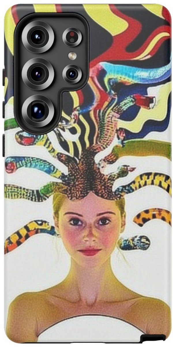 Kleurrijke Medusa met Gevlekte Slangen – Telefoonhoesje Geschikt voor Galaxy S25 Ultra