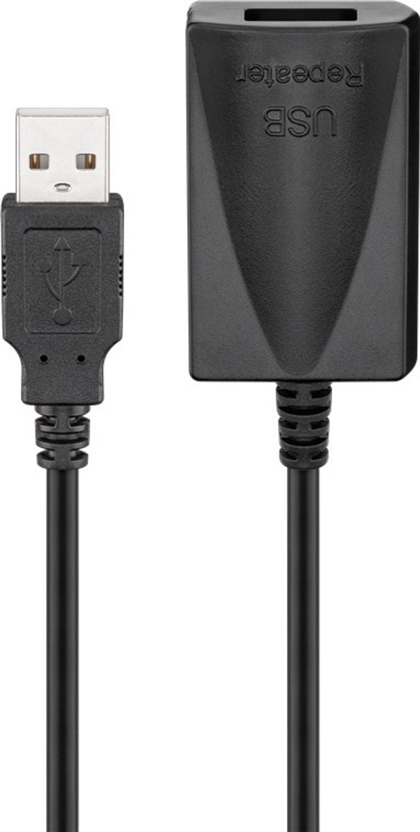 Goobay Actieve USB 2.0 verlengkabel, zwart