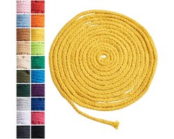 Inovra Plus - Macramé Koord 5mm: 20 Kleuren Ronde Vlecht Pigtail Katoenen Touw voor Muur Opknoping en Plantenbakken - Hangers en Breien - Thuis DIY Crafting Decoratie