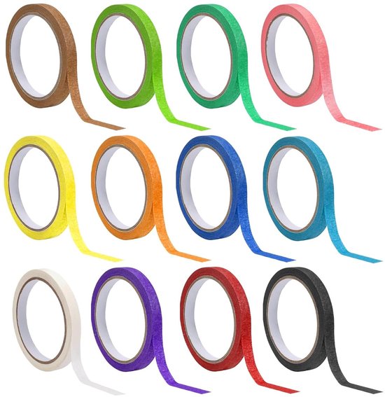 ASOFTY Gaffertape, 2 rollen 50 mm x 20 m, kleurrijke gaffertape