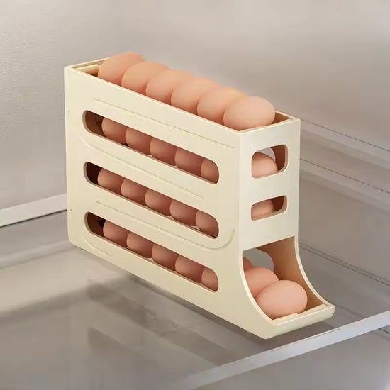 Belle Vous Ei Opslag Houder voor 24 Eieren - Plastic Koelkast/ Diepvries Veilige Container - Ruimtebesparende 3 Laags Keuken Ei Dispenser/ Organizer Doos