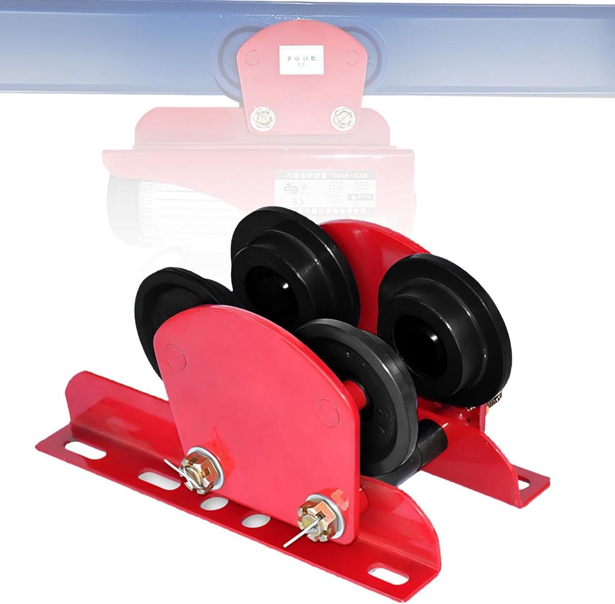 Allecto Plus - Kraanloopkat tot 500 kg voor I-drager 68-110mm, verstelbaar met dubbel wiel design