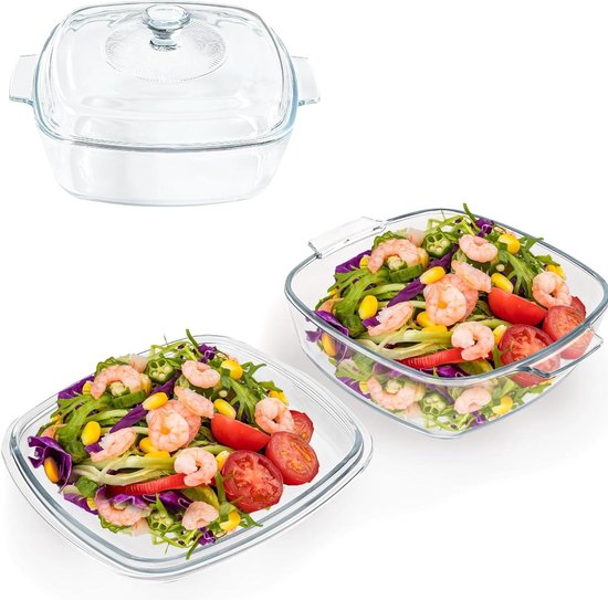 Lock&Lock | Glazen ovenschaal met deksel | Lasagne schaal | 3,6 liter