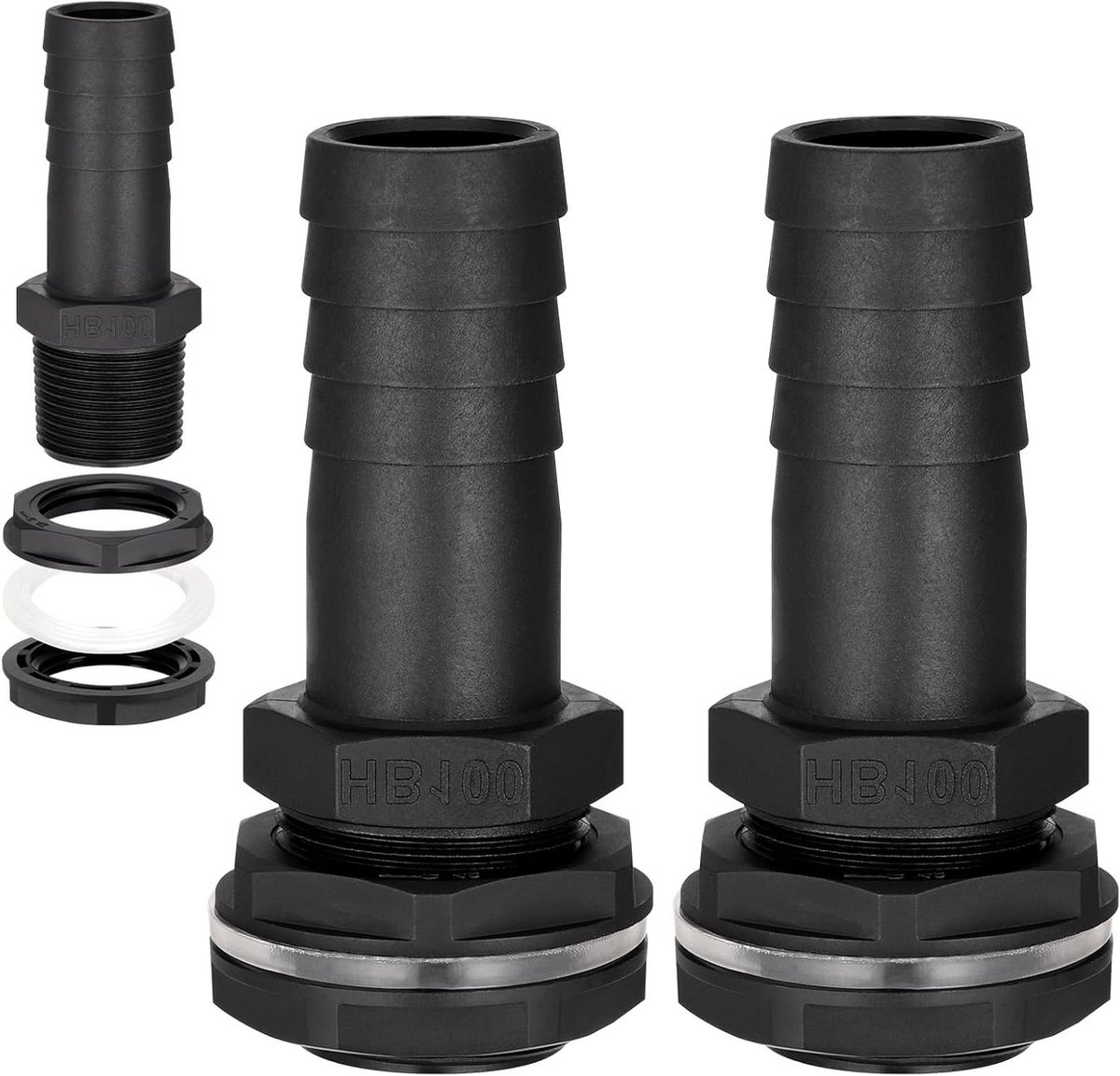 Allecto Plus - 2 tankdoorvoeren 1 inch 25 mm vataansluiting - regenvat-connector - regenton accessoires