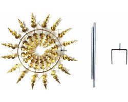 Metalen buitenmolen - Geschikt voor gazon, tuin, veranda - Prachtige windmolendecoratie - Decoratieve kunst - 360° roterend windmolenbeeldhouwwerk - Ornament dat de wind laat wapperen - Windvanger - Windvaan voor gazon - Goud