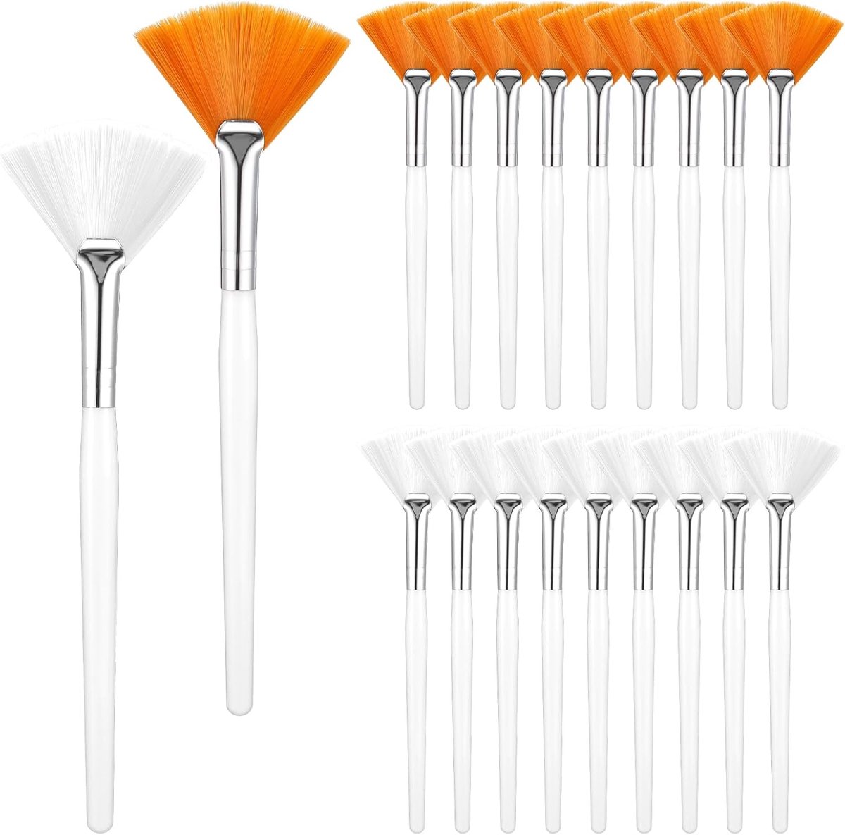 Zachte Waaierkwast voor Schoonheid - Perfect voor Gezichtsmaskers - 20 Stuks
