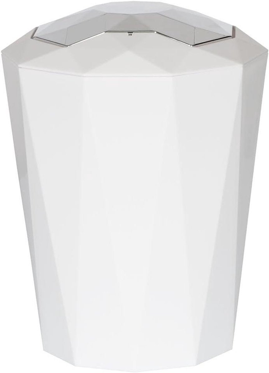 Cosmetische 5 liter emmer Crystal met swingdeksel (ØxH): 205 x 23 cm wit