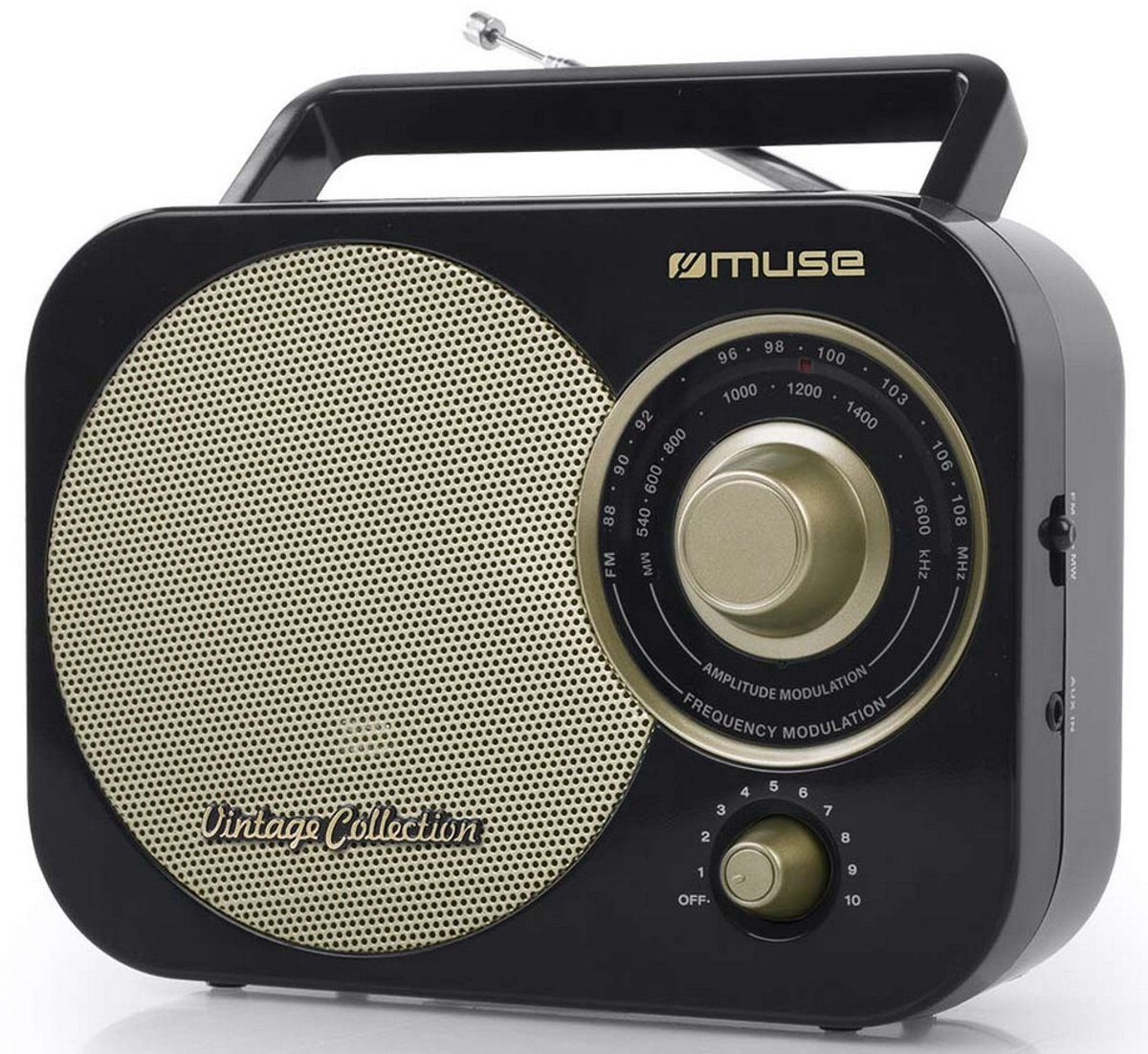 Muse M-055RB - Draagbare radio, vintage, zwart