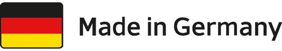 Vlag van Duitsland naast de tekst "Made in Germany".