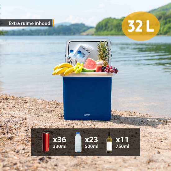 TZS First Austria Elektrische Koelbox - 32L - 12V en 230 volt - Frigobox -Koelen en Verwarmen - Blauw van TZS First Austria — afbeelding 5