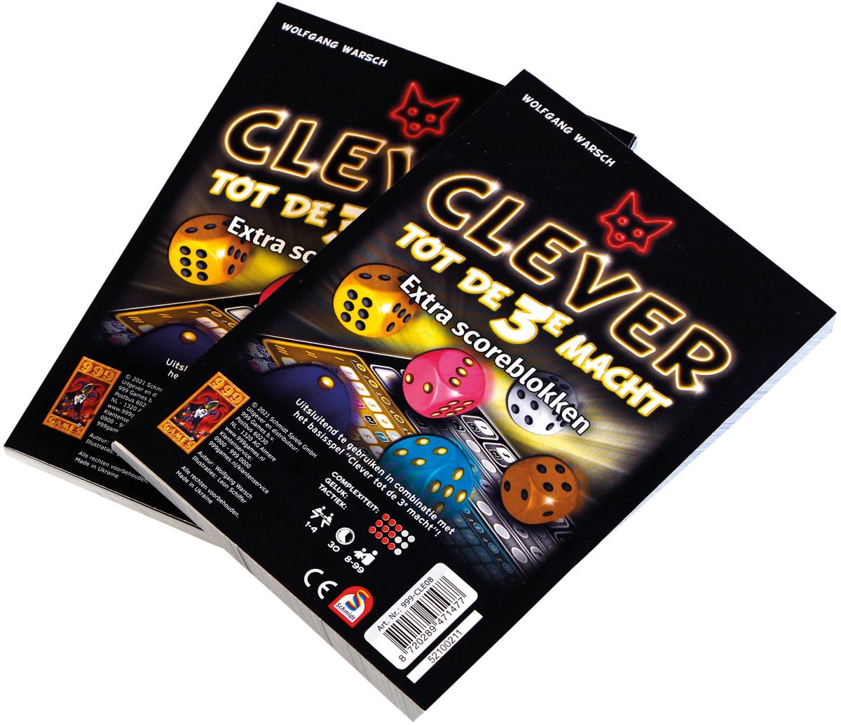 999 Games - Scoreblokken - Clever tot de 3e macht - twee stuks - Dobbelspel — afbeelding 5