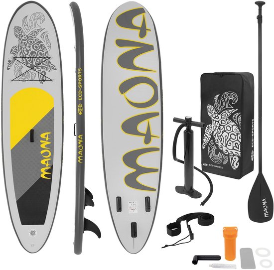Opblaasbare Stand Up Paddle Board Maona Grijs, 308x76x10 cm, incl. pomp en draagtas, gemaakt van PVC en EVA