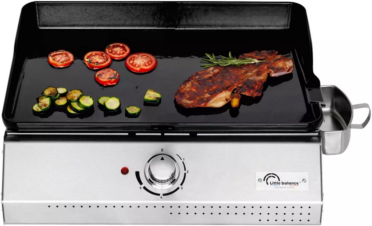 Little Balance 8713 - Plancha grillplaat - 2150 Watt - emaille bakplaat - RVS behuizing - tot 300°C