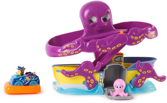 Coffret de jeu de sauvetage de pieuvres Pup Squad de la PAW Patrol , voiture Chase de 6,35 cm et figurine bébé pieuvre, speelgoed imaginatifs
