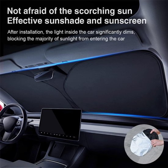 UV-bescherming Auto Zonneklep - Opvouwbaar, Warmte-Isolerend, Voorruit 142×80 cm — afbeelding 2