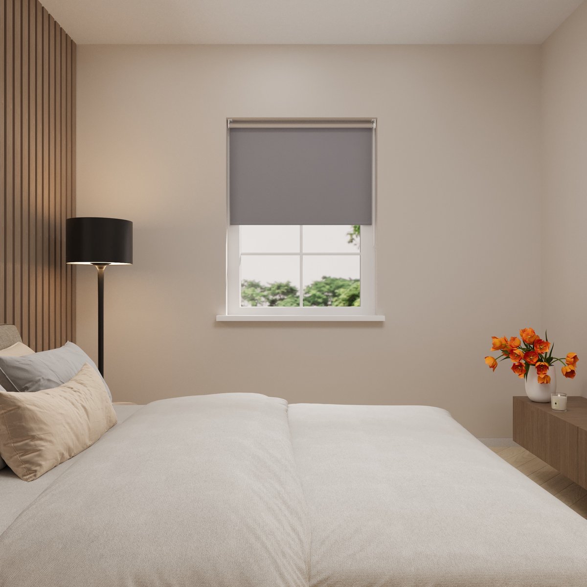 DTCH® Rolgordijn Verduisterend - Pure mini Thermo - Grijs - 70 x 150 cm - Isolerende zonwering – Rolgordijn zonder boren – foto 6