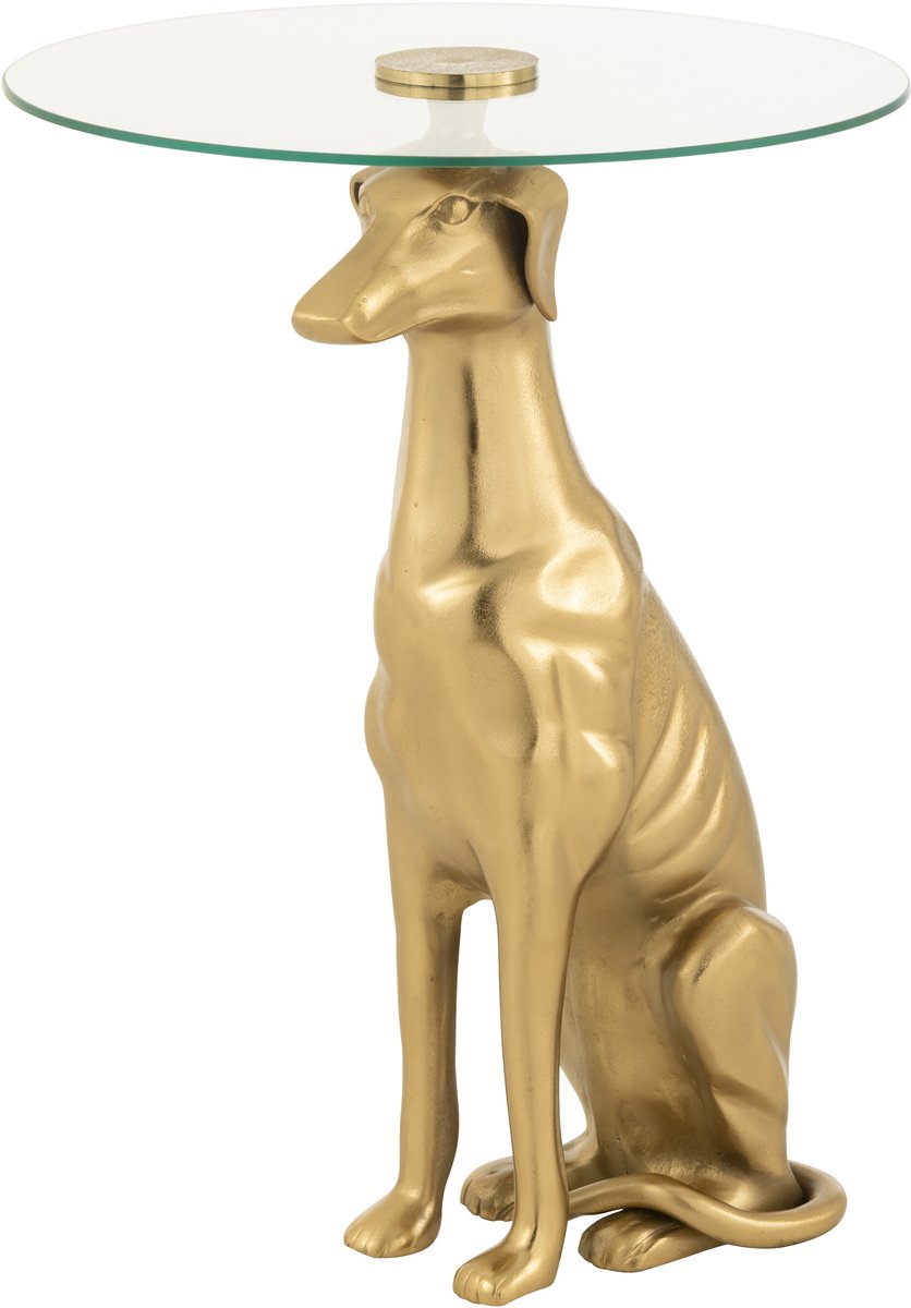 J-Line bijzettafel Dog - aluminium/glas - goud