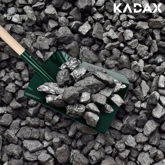 KADAX Schep, koolstofschep, schep met ergonomische steel, schep met stevige handgreep, robuuste schop voor as, kolen, koolstof, tuingereedschap, tuinspade (houten steel) van Merkloos	 — afbeelding 3