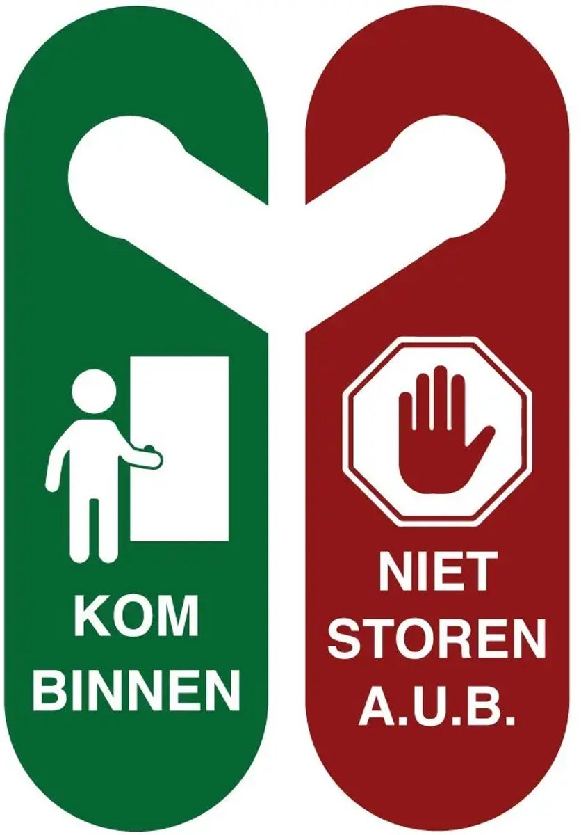 Deurhanger niet storen kom binnen - Forex Re materiaal - dubbelzijdig | 25 x 8 cm