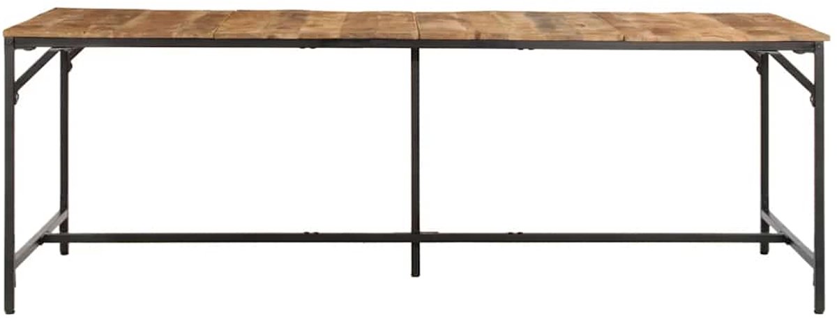 vidaXL Eettafel - 220x90x75 - cm - massief - hout - ruw - mangohout Bruin