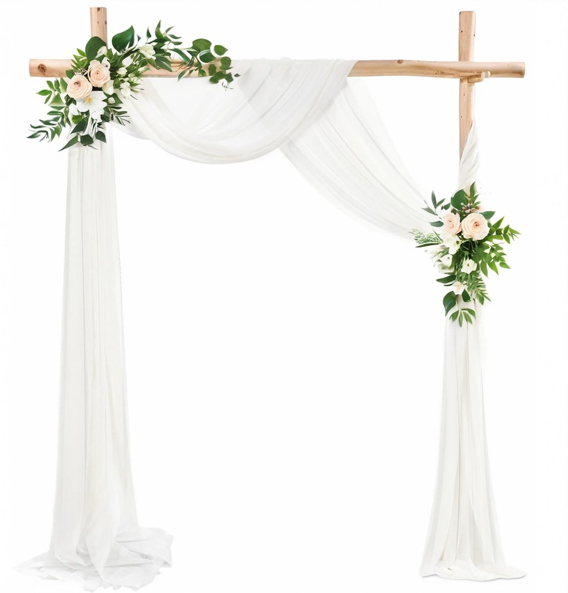 Ibenzoa® Romantische Chiffon Trouwdecoratie Gordijn voor Bruiloft, Feest of Fotosessie