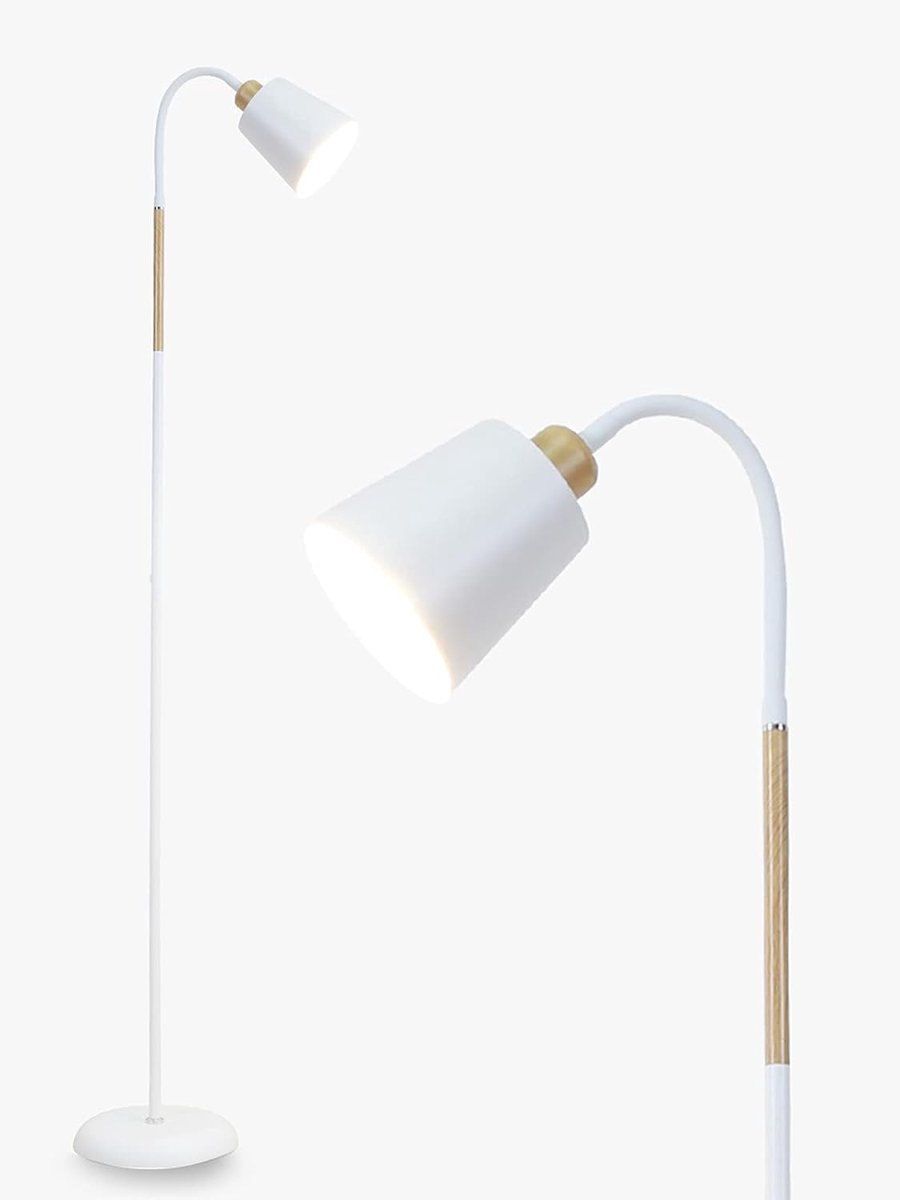 ANTENLICHT Moderne Vloerlamp Wit - Met Trapeziumvormige lampenkap - E27 Fitting, MAX 60W - Hoogte 159CM - Exclusief Lichtbron
