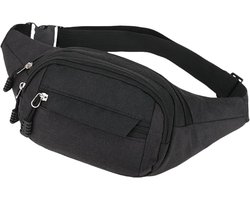 SNQ Heuptas - Crossbodytas voor je telefoon - 28 × 10 × 14 cm - Ultralicht - Heuptas voor op reis - Draagbaar - Geschikt voor reizen, wandelen, sporten en winkelen - Zwart