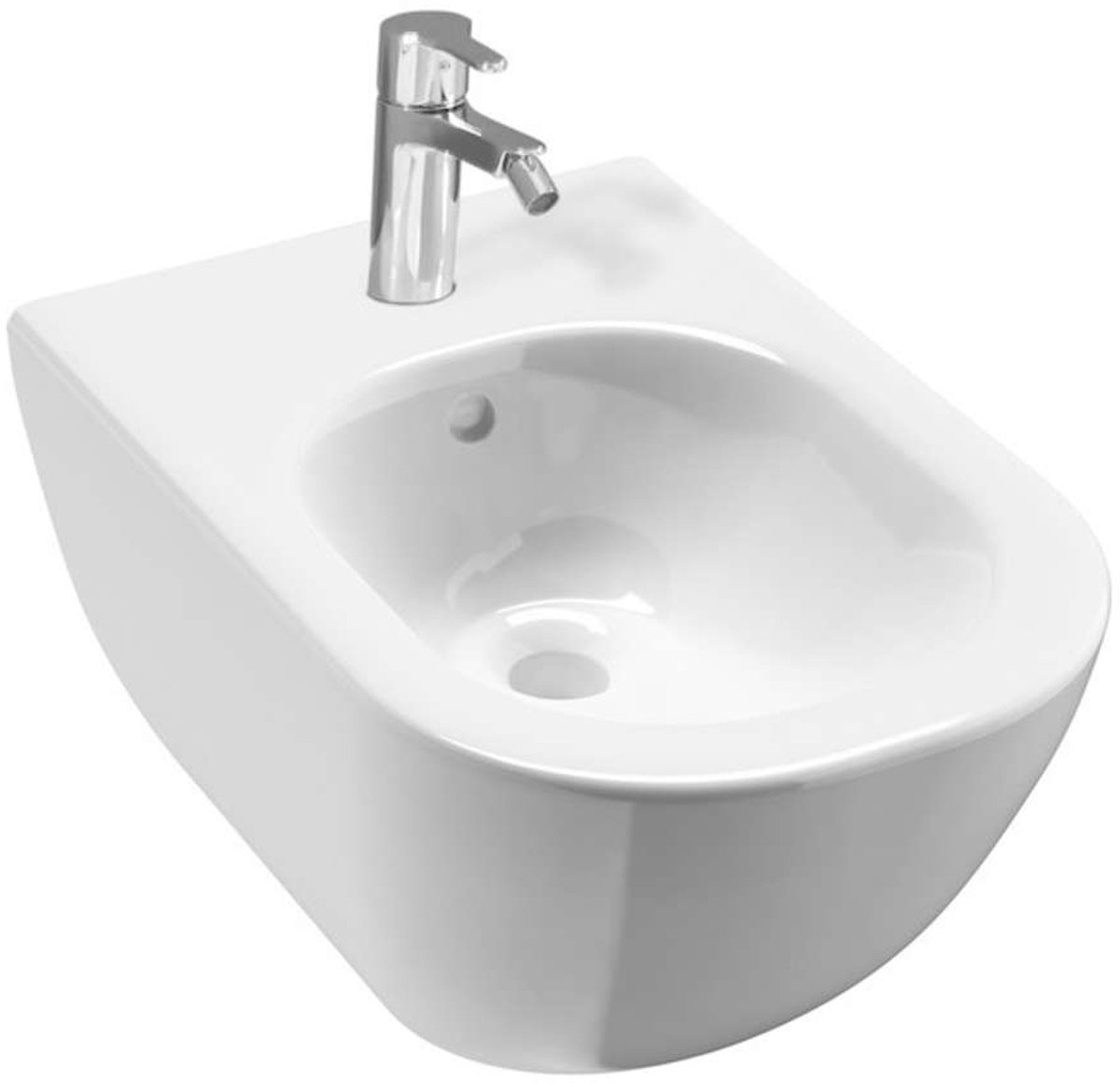 Jika Mio - Hangend bidet, kraangat, wit H8317120003021
