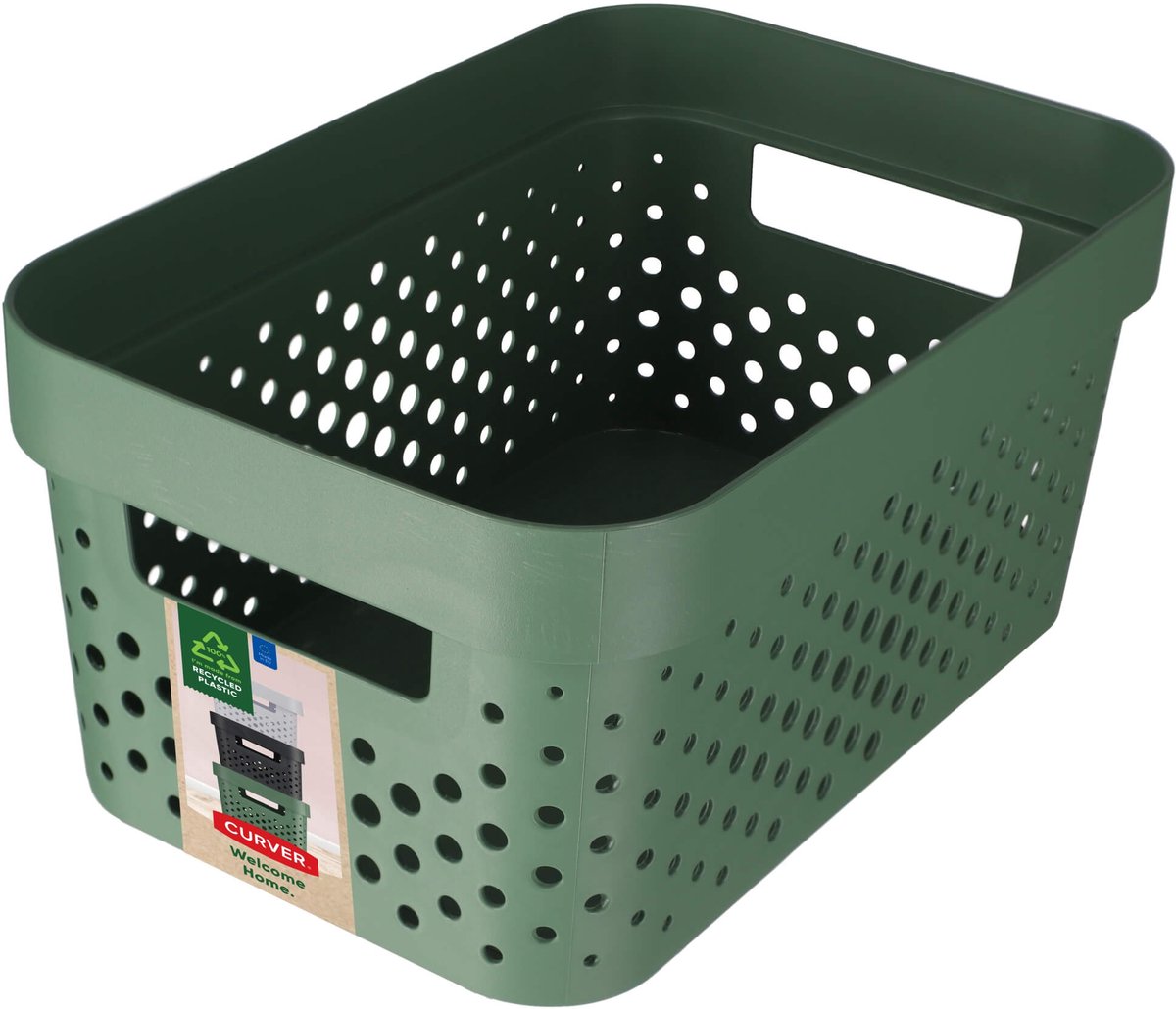 Curver Infinity Dots Opbergbox - 45L - Groen - 100% Recycled