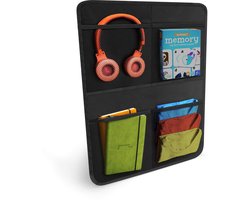 Systemoto Auto Achterbank Organizer met 4 Grote Zakken (1 Stuk) - Autostoel Organizer met Knock Protection - Stoelbeschermer voor Auto Rugleuning - Voorstoel Bescherming voor Kinderen - Stoelbeschermer, Knock Mat (Zwart)