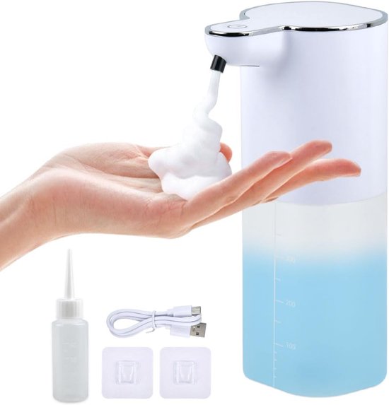 Automatische zeepdispenser, wandzeepdispenser, oplaadbaar, USB, zonder gemotoriseerd contact, 380 ml, zeepdispenser voor thuis, kantoor, ziekenhuis, hotel