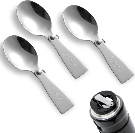 Set De 2 Couverts Pliants Acier Inoxydable - Cuillère Et Fourchette - Neuf