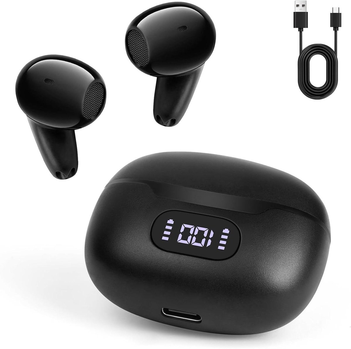 Inovra - 3-in-1 Bluetooth Vertaler Oordopjes - Realtime Vertaling - Muziek en Bellen - Ideaal voor Reizen en School . - Memorecorder