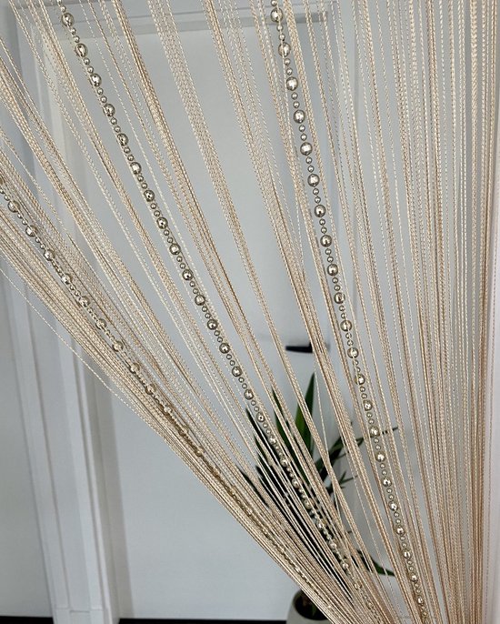 Vliegengordijn - Deurgordijn - Feestdagen - Siergordijn - Beige - Kralen - Modern - 100 *200 cm