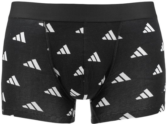 Zwarte boxer met herhalend wit Adidas logo.