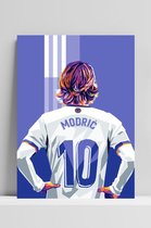 Luka Modric Poster - Voetbal - posters - formaat 50x70cm - Pop Art - DBS2140 - 3mm DIBOND - Aluminium Plaat - Metalen Wandbord