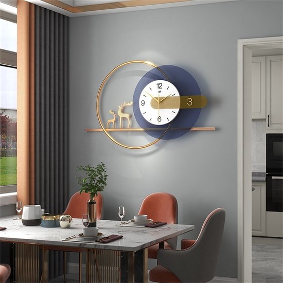 Grote Wandklok Voor Woonkamer Decor Moderne Stille Niet Tikkende Slinger Wandklokken Batterij Aangedreven Minimalistisch En Stijlvol Voor Keuken Slaapkamer Kantoor 63x34cm