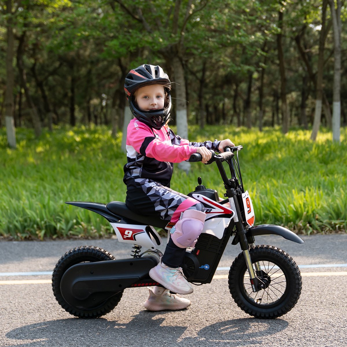 RCB R9XPRO 36V Elektrische Crossmotor (5-10 jaar) - 350W elektrische kindermotor - 3 Versnellingen-Max 25 km/u - Groente/Zwart — afbeelding 4