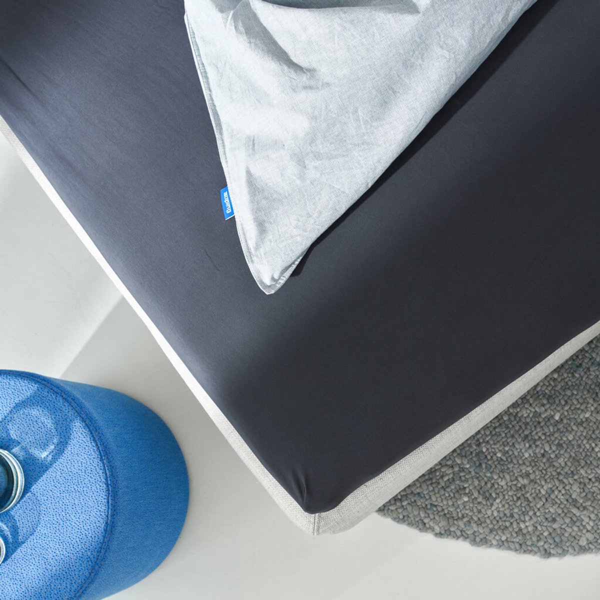 Auping Jersey 190 hoeslaken voor splittopper - 140/160 x 200/210/220 cm - Antraciet - Biologisch katoen