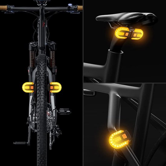 fietsverlichting - fiets achterlicht - achterlicht - fietslamp - Fietsachterlicht met richtingaanwijzer - Veiligheidswaarschuwingsstroboscoop - Oplaadbaar - 5 standen - Gesplitste draadloze afstandsbediening voor fietsen — afbeelding 5