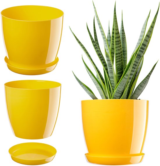 Capi Nature Groove Pot Vaas Goud Kunststof 34cm plantenbak kopen