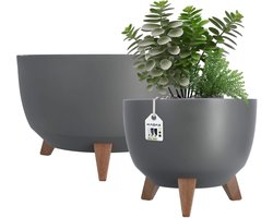 KADAX Verhoogde plantenpot, set van 2, grote kunststof plant
