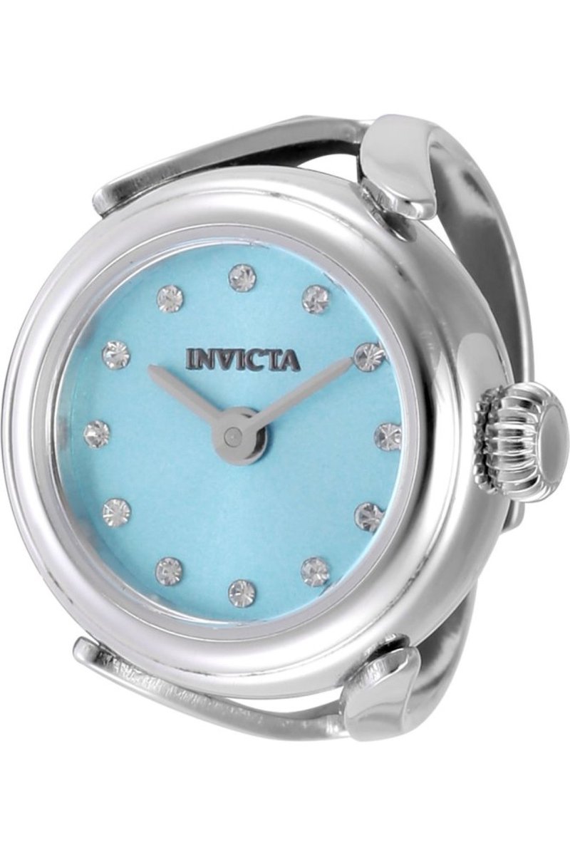 Invicta Mini 49071 Dames Horloge - Waterdicht - Analoog - Quartz Uurwerk - Roestvrij Staal met blauwe Wijzerplaat - 17mm