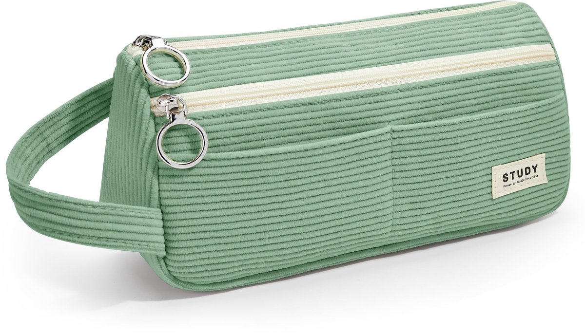 Ribstof Pennenetui - Groot & Trendy Etui met Handvat - Voor School & Kantoor