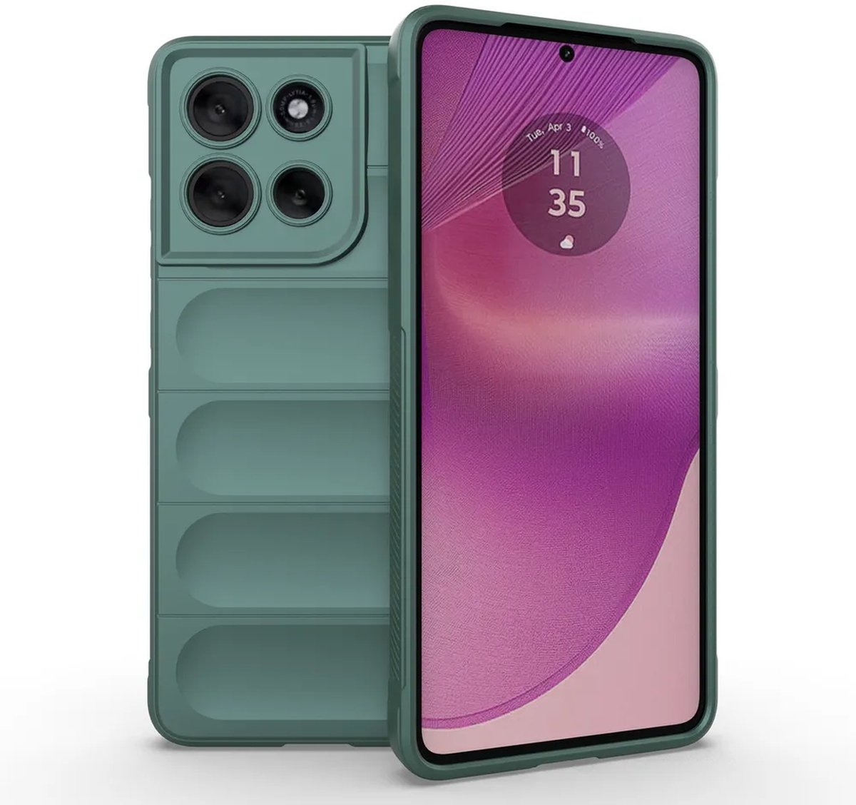 MobyDefend Hoesje - Geschikt voor Motorola Moto G86 - TPU Gripcase - Groen