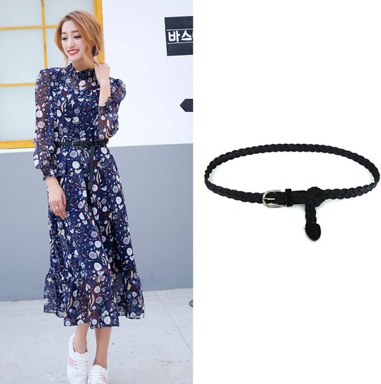 Brede Riem Zomer Houten Gesp Wilde Gevlochten Riem Vrouwelijke Gesp Linnen Weave Vrouwen Nep Stro Taille Riem (Belt Length : 90 100cm, Color : 3