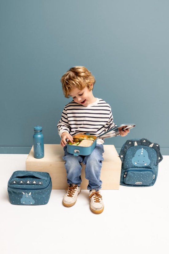 Trixie Lunchtas - Mr.Triceratops - Koeltas voor kinderen - Met naamlabel - Thermische Tas voor Lunch - Blauw - Dino van Trixie — afbeelding 5