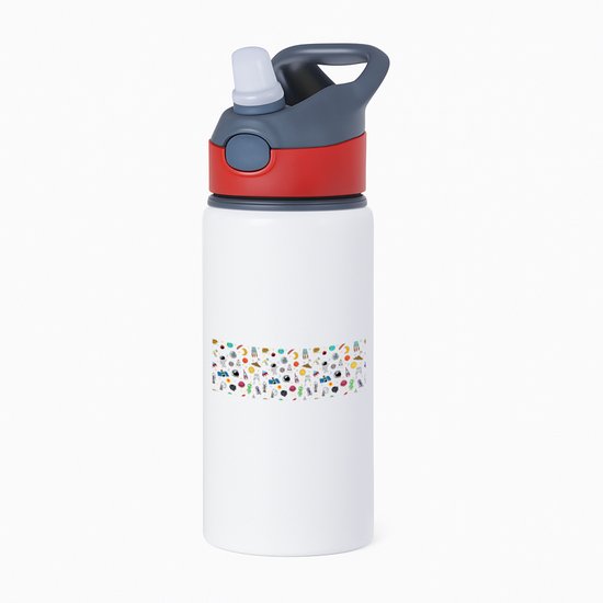 Foto: Hacebo ruimte waterfles met rietje rood ruimte astronaut ruimteschip water fles 650ml