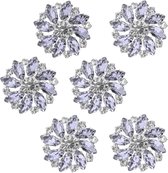 6 strass-knopen, kristallen bloemenknopen voor vesten, strass-roze